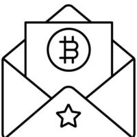 Bitcoin Mail illustration with isolated background vector