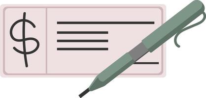 Blank Check with Pen for Financial Transactions Illustration vector