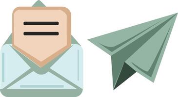 Email and Paper Airplane Icons for Communication vector