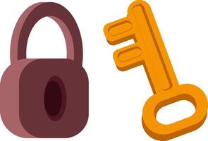 Lock and Key Illustration for Security Concepts vector