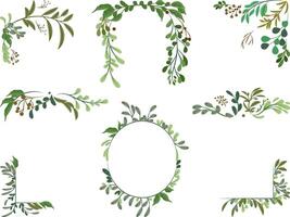 Floral Leaf Border Design for Frames Illustration vector