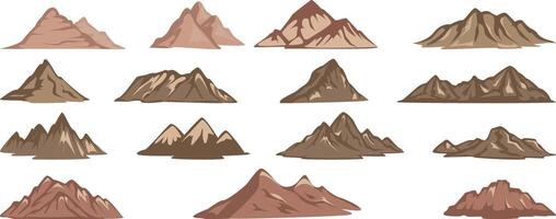 Scenic Mountain Range Illustrations Collection Flat Design vector