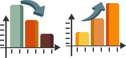 Comparative Bar Graphs Showing Trends in Data vector