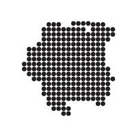 A black and white dotted map of poland vector