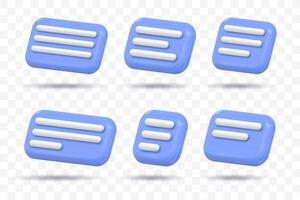 3D Icons isolated text message illustration vector