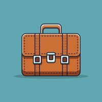 Briefcase Icon Illustration. Business Leather Briefcase. Businessman Bag Icon vector
