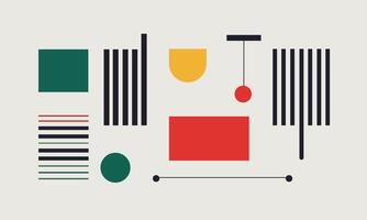 A poster with geometric shapes and lines vector