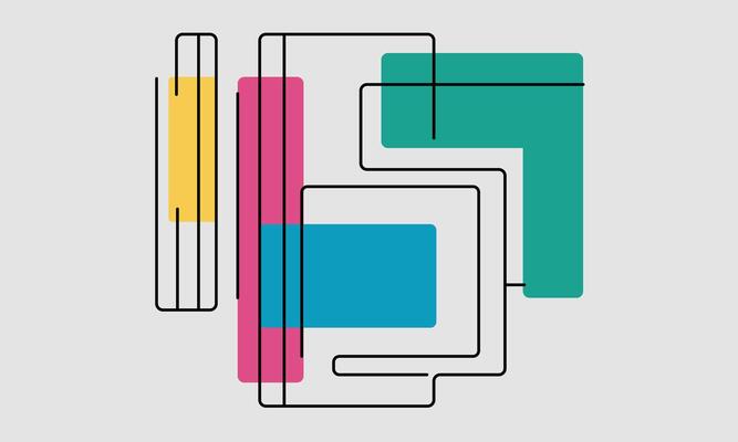 A geometric pattern with lines and squares