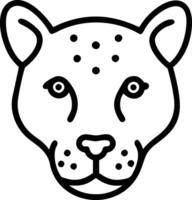 Leopard head Art, Icon, Logo and Graphics. Leaopard head outline and line art illustration design. Lion head black and white. vector