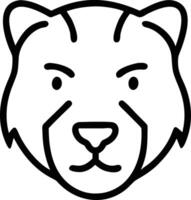 Tiger head Art, Icon, Logo and Graphics. Tiger head outline and line art illustration design. Lion head black and white. On a white background. vector