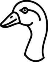 Goose head Art, Icon, Logo and Graphics. Goose head outline and line art illustration design. Lion head black and white. vector