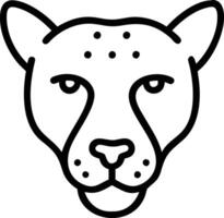 Cheetah head Art, Icon, Logo and Graphics. Cheetah head outline and line art illustration design. Lion head black and white. vector