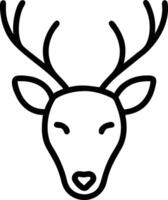 Deer head Art, Icon, Logo and Graphics. Deer head outline and line art illustration design. Lion head black and white. vector