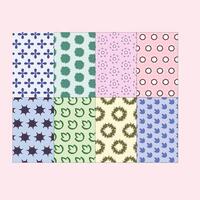 Full color multiple pattern set design vector