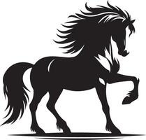 dibujo el silueta de corriendo caballo vector