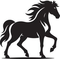 hermosa corriendo caballo silueta aislado en blanco antecedentes vector