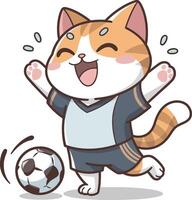 Cats are playing ball with a simple cartoon style and mascot concept eps 10 vector