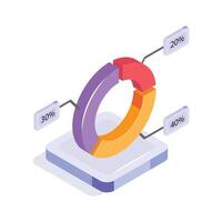 A colorful circular chart with percentage labels for comparison analysis vector