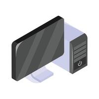 Creative isometric icon of desktop computer vector
