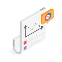 Well designed isometric icon of business report in modern style vector