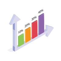 Get this amazing icon of growth chart in modern style, ready to use vector