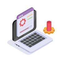 Data analysis and processing performed through a laptop interface and tools vector