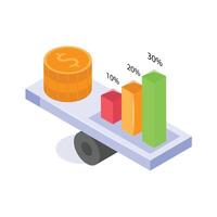 Take a look at this amazing icon of financial analysis in modern style vector