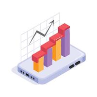 Graphs and charts, focusing on data and performance trends vector