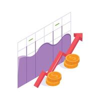 A chart featuring line and bar graphs tracking upward trends vector