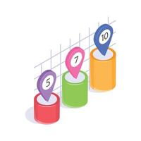 A comparative ranking system showing business performance against competitors vector