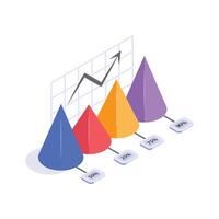 Pyramid shaped data points on a grid showing performance metrics vector