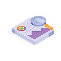 Get this creatively designed seo report isometric icon vector