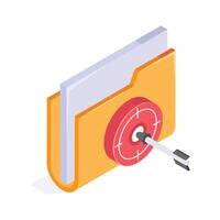 A folder with a target symbol, representing focused data access vector