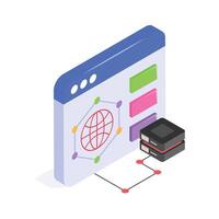 Premium isometric icon of server storage in modern style vector