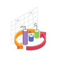 Visualizing business performance through pie charts and analytics vector