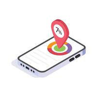 percentage icon positioned inside a location pin, symbolizing data points vector