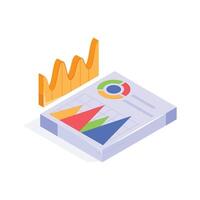 Visualizing business performance with graphs and chart vector