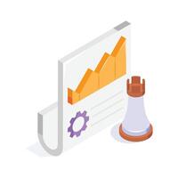 Business plan visualized using documents, graphs, and strategy tools vector