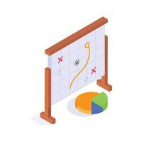 A unique isometric icon of strategic planning in modern style vector