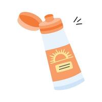 Protective lotion applied to shield skin from harmful sun rays vector