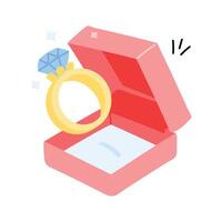 Get this trendy diamond ring icon in editable style vector