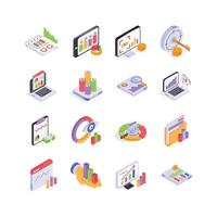 Visualize your path to success with this vibrant set of data analysis icons vector