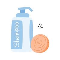 Natural shampoo with onion extracts for hair growth and strength vector
