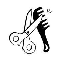 Essential tools for haircuts and styling, ideal for professionals vector