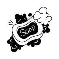 Soap bar hand drawn icon, ready for premium use vector