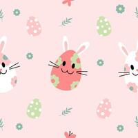 Easter bunny pattern with pink background vector