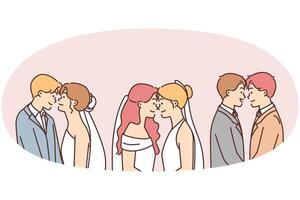 Variable wedding, illustration set vector
