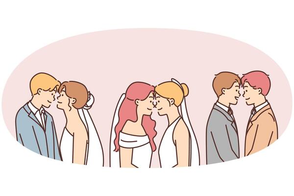 Variable wedding, illustration set