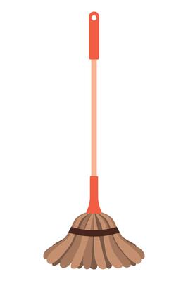 Mop for cleaning, floor washing tool. Isolated illustration in clip art style.