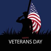 Veteranse day with army and flag vector